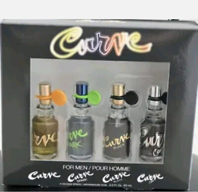 Curve for Men 4 Piece Gift Set Cologne Curve Spark Black amp; Crush Brand New $32.00