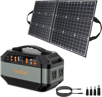 #ad 330W Solar Generator Backup Battery Pack CPAP 100W 18V Solar Panel Charger QC3.0 $338.99