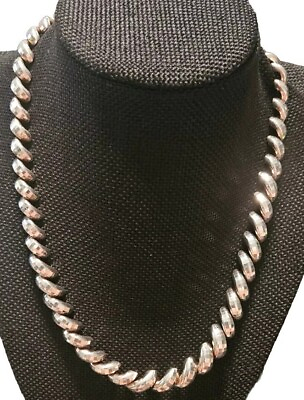 #ad Milor Italian 925 Beautiful Shiny Silver Necklace Chain $180.00