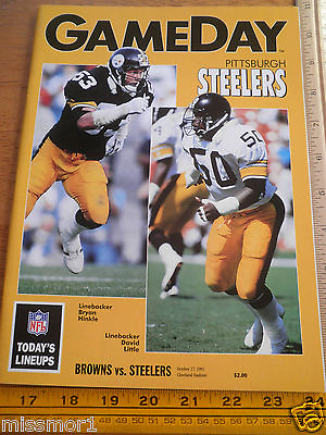 #ad NFL Game Day Program Pittsburgh Steelers vs Cleveland Browns 1991 Linebackers $8.00