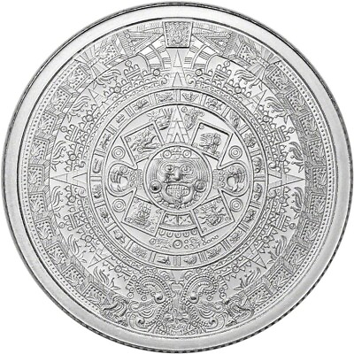 #ad Pure Silver .999 Bullion Mexico Aztec Calendar Mayan 1 4 oz round coin $22.80