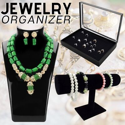 Jewelry Display Case Ring Bracelet Watches Organizer Holder Stand Storage Box $7.99