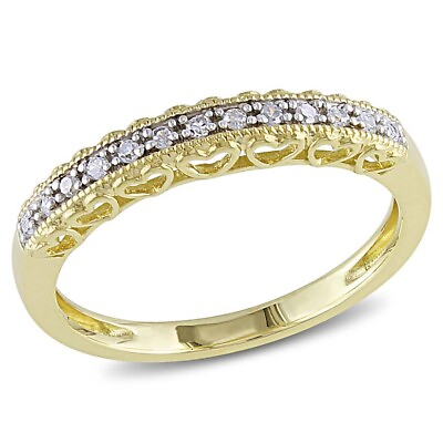 #ad AMOUR Diamond Heart Anniversary Band In 10K Yellow Gold $241.99