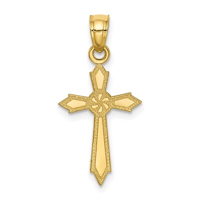 #ad 10K Yellow Gold Passion Cross Pendant for Women L 25 mm 0.53gm $84.00