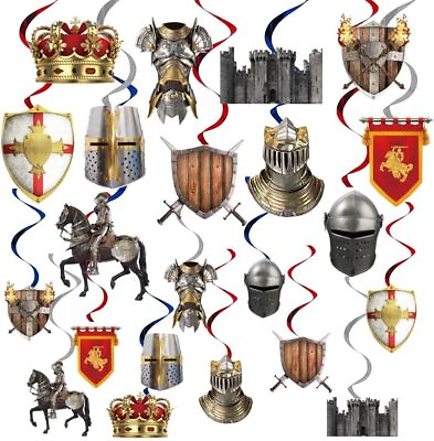 #ad Medieval Knight Party Decorations 22 Piece Hanging Swirl Set for Birthday Part $30.05