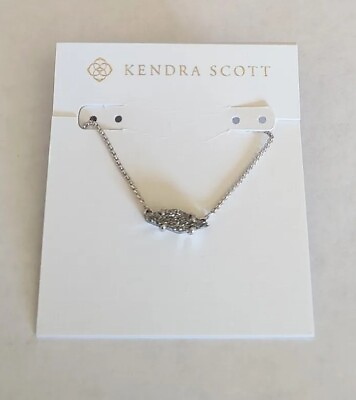 #ad Kendra Scott Bridgete Pendant Necklace Platinum Drusy Silver Rhodium $48.00