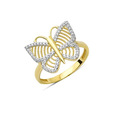 #ad 14k Solid Gold Butterfly Ring Butterfly Ring Minimalist Real Ring Butterfly $328.90