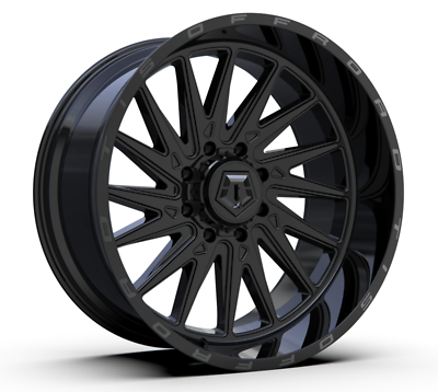 #ad 24quot; TIS 547B Gloss Black with milled amp; painted lip logo 24x14 Wheel 8x170 76mm $531.02