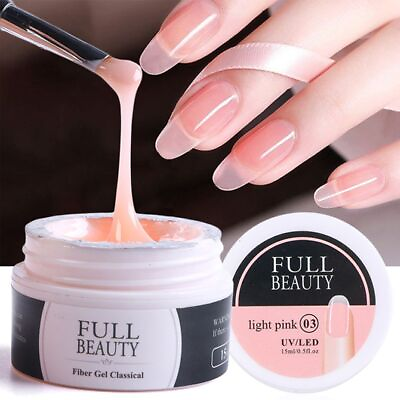 #ad Nail Extension Gel Polish Acrylic Pink Clear Building UV Art Prolong Forms Tips $13.93