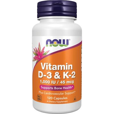 #ad NOW Foods Vitamin D 3 amp; K 2 120 Caps $9.46