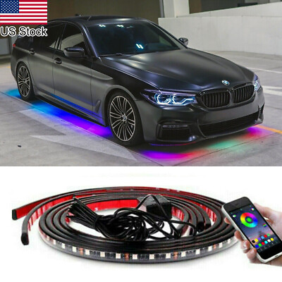 #ad JDM Neon LED Atmosphere Light RGB APP Control Chassis Underbody Underglow Lamp $31.99