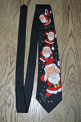 #ad VTG Santa Claus Christmas Tie Yule Tie Greetings 56quot; Excellent Used Condition $9.99