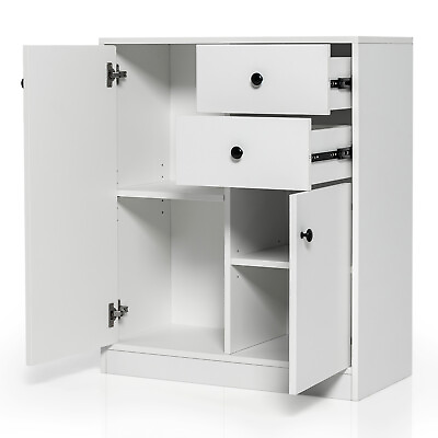 #ad Practical Storage Cabinet w Floor Type Design amp;Anti Tipping Device Kitchen White $129.99