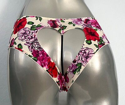 Victorias Secret Nwt Very Sexy Floral Heart Cut Out Stretch Cheeky Panty $16.99