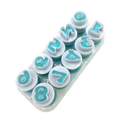 #ad 10 Alphabet Number Fondant Cake Biscuit Baking Mould Cookie Cutters Stamp $8.99