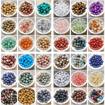 #ad Wholesale Natural Gemstone Round Spacer Loose Beads 4mm 6mm 8mm 10mm $9.98