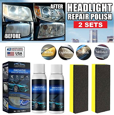 #ad 2Sets Innovative Headlight Repair Polish Fluid Liquid Kit Car Lamp Renovation US $8.69
