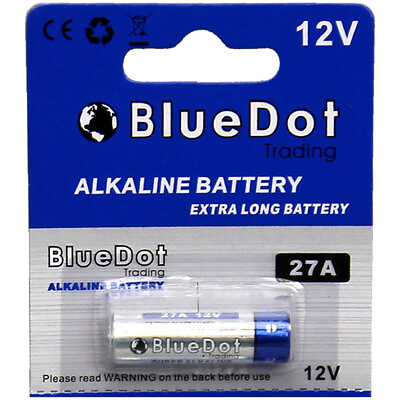 #ad One 1 BlueDot 27A 12V GP27 CA22 A27 G27A EL812 Alkaline Battery USA Shipper $5.95