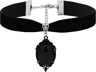 #ad Gothic Choker Necklaces Women Handmade Black Chocker VelvetBlack $7.99