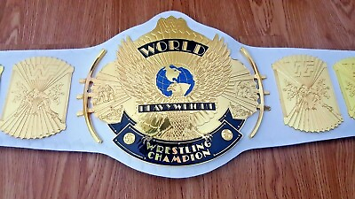 #ad FZS LLC WHITE WINGED Championship Belt 4mm Brass Adult Size Real Leather $229.99