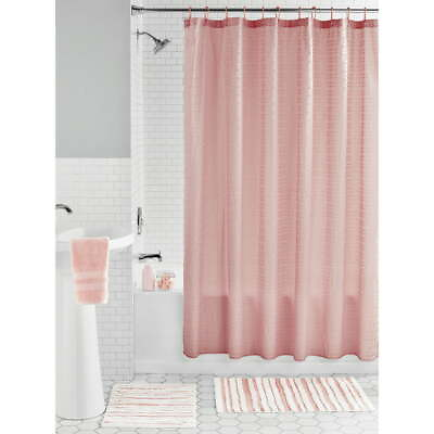 #ad Pink Printed 15 Piece Polyester Shower Curtain Bath Set $21.35