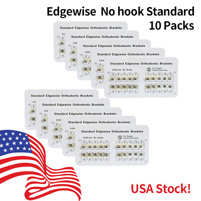 #ad 10Packs Orthodontic Bracket Edgewise 0Hook 022 Standard Mini Monoblock White Pad $21.70
