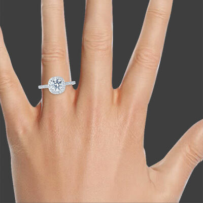 #ad 1.00 CT Jewelry Round Cut Enhanced Diamond Engagement Ring 14K White Gold F VS2 $954.04