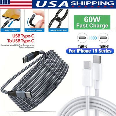#ad Braided USB C Type C Fast Charging Data SYNC Charger Cable Cord 3 6 10FT lot $13.89