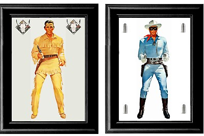 #ad Set of 2 Lone Ranger amp; Tonto Framed Art 20 x 30 Old West Cowboy Indian Art $399.50