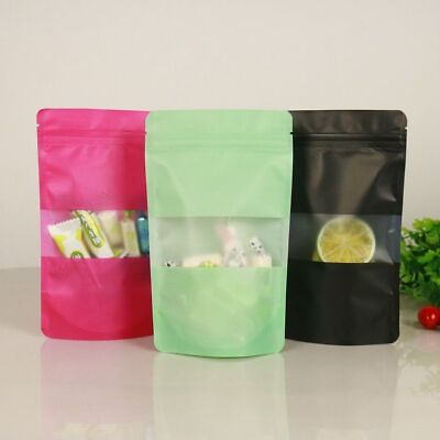 #ad #ad Stand Up Plastic Bag Matt Window Zip Lock Food Packaging Pouch DIY Gift Material $6.51