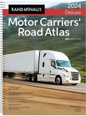 #ad Rand McNally 2024 Deluxe Motor Carriers Truckers Road Atlas Spiral Laminated NEW $39.00