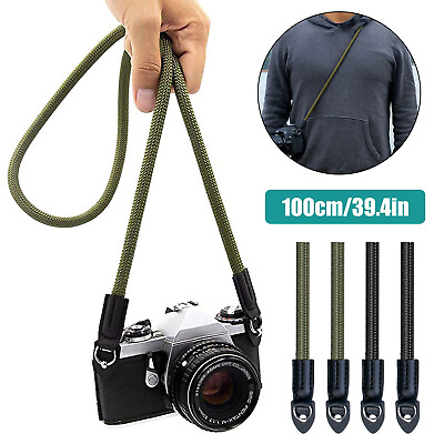 #ad HandMade Braided Camera Single Shoulder Neck Strap RopeLeather For Leica Sony $8.98