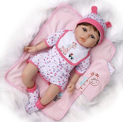 #ad Yesteria Pink LifeLike Real Baby Doll 22” With Blanket And Accessories Gift Set $62.85