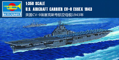 #ad Trumpeter 05602 1 350 Scale U.S. Aircraft Carrier CV 9 Essex model kit $108.99