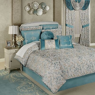 #ad Traditional Woven Jacquard Lansbury Pale Teal Bedding Accessories $243.99