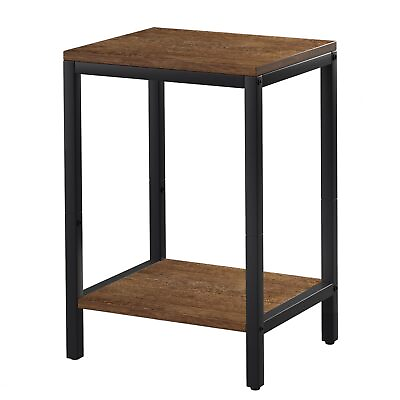 #ad Wood End Tables Small Side Table with Storage Night Stand Metal Frames 2 Tier... $38.58