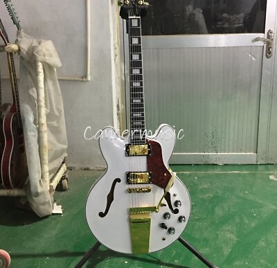 #ad Custom Alpine White 335 Electric Guitar Semi Hollow Body Gold Hardware Vibrato $313.50