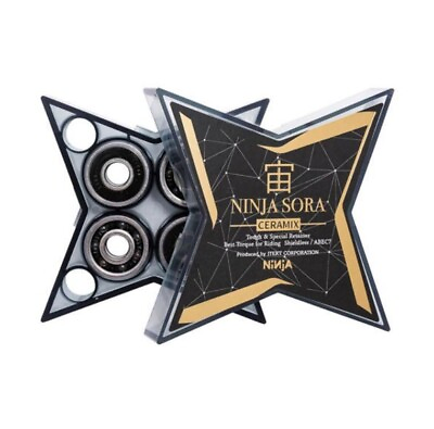 #ad Sora bearing Ninja Gold CERAMIX Skateboard ABEC7 1 set 8 pcs Ceramic Retainer $175.90
