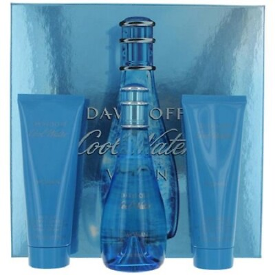 Davidoff COOL WATER 3 Pc EDT GIFT SET Perfume for Women 3.4 2.5 2.5 NEW BOX $69.99