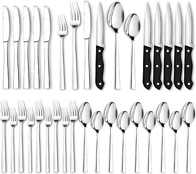 #ad 30 Pcs Silverware Set for 5 Stainless Steel Flatware Cutlery Utensil Kitchen US $19.98