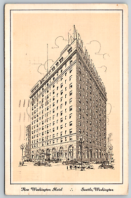 #ad Washington Hotel Seattle Tlew Tina Bath Sale Weed c1930s White Border Postcard $4.99