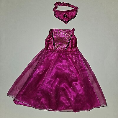 #ad Purple Sequin Dress 18quot; Doll Clothes Gold Silver Trim Sparkle Accessory Lot $10.16
