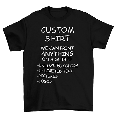 #ad Personalized Custom T Shirt Printing with your photo text logo anything New $25.16