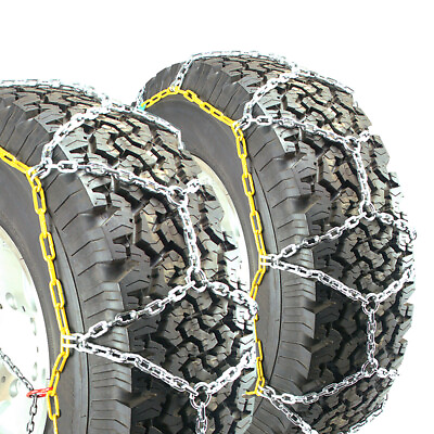 #ad Titan Diamond Pattern Alloy Square Tire Chains On Road Snow 4.7mm 35x12.50 15 $239.99