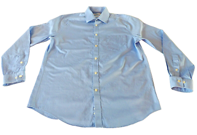 #ad Michael Kors Mens Shirt Large 16 34 35 Slim Fit Light Blue Button Up Business $8.49