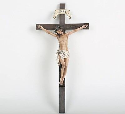 #ad Crucifix Wall Cross Jesus catholic crosses wall hang 10 inch hand painted $68.00