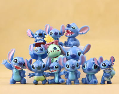 #ad 12Pcs SET Cute Disney Lilo amp; Stitch Scrump Mini Action Figures PVC Toys Dolls $13.88