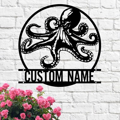 #ad Custom Octopus Metal Wall ArtNautical Animals Metal Wall Decor Beach House $89.99