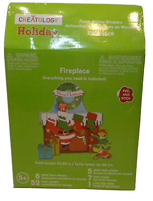 #ad NIB Creatology Foam glitter stickers Holiday Christmas Fireplace Santa Craft Kit $8.01