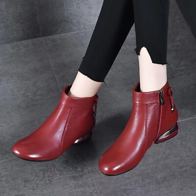 #ad Women Versatile Low Heels Cotton Boots with Soft Soles Faux Fleece Short Boots $37.73
